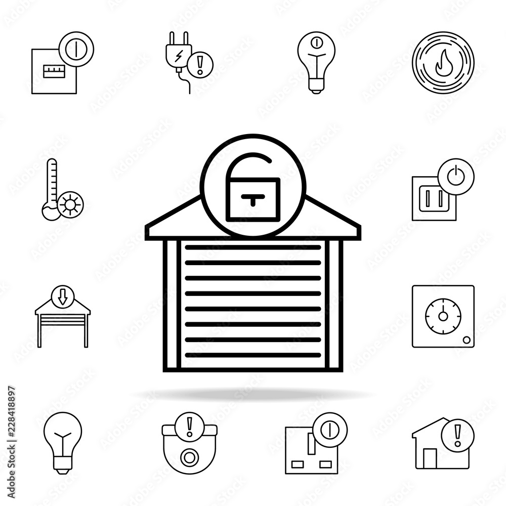 Poster open garage sign icon. automation icons universal set for web and mobile