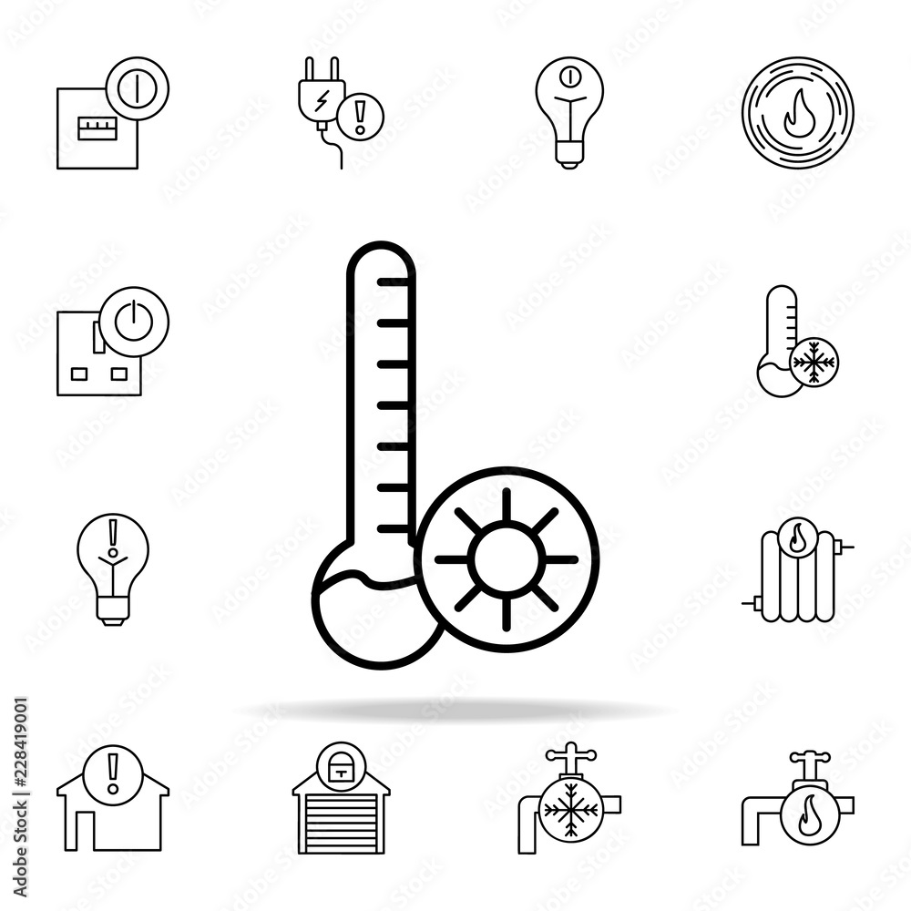Poster hot weather sign icon. automation icons universal set for web and mobile