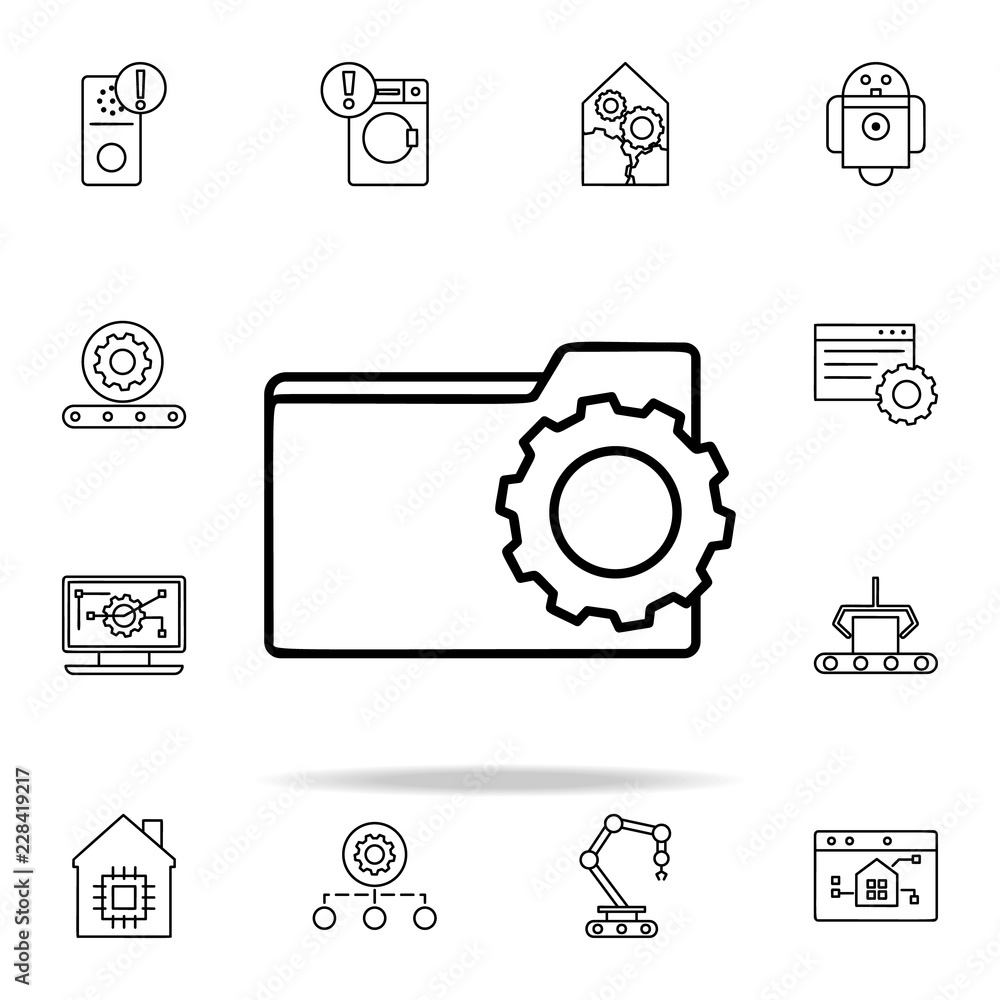 Aufkleber folder setup icon. automation icons universal set for web and mobile