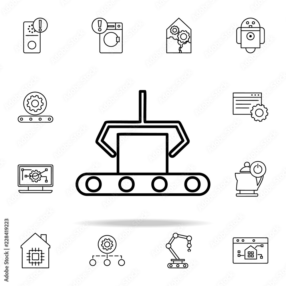 Poster computer-aided manufacturing icon. automation icons universal set for web and mobile