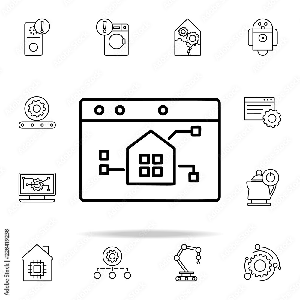 Aufkleber smart home control icon. automation icons universal set for web and mobile