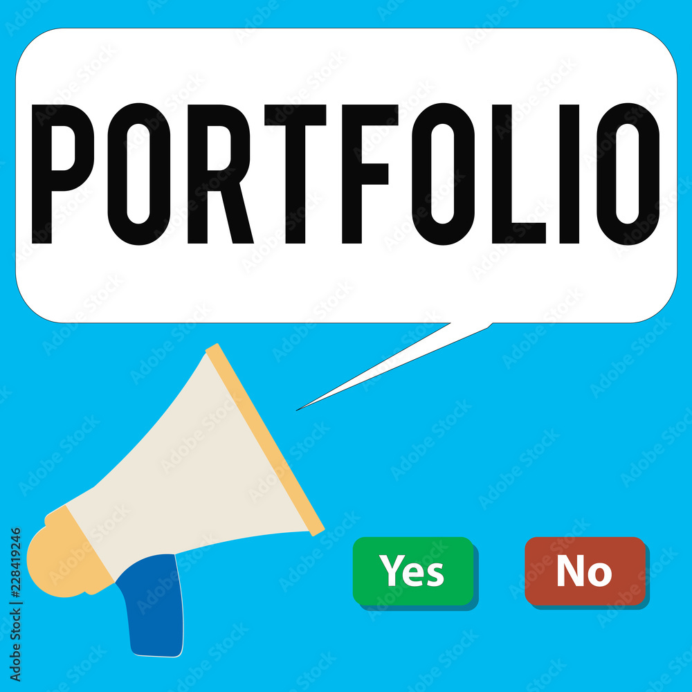 Poster writing note showing portfolio. business photo showcasing examples of work used to apply for a job c