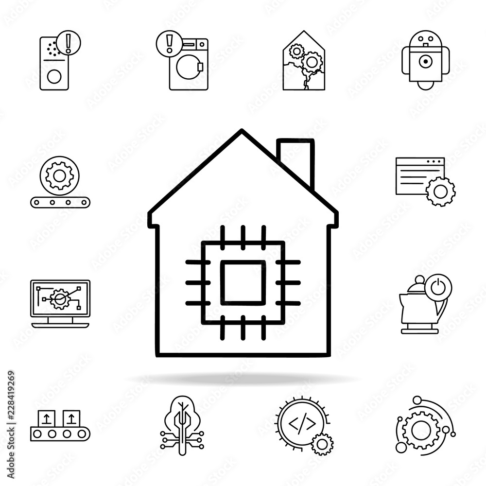 Aufkleber smart house icon. automation icons universal set for web and mobile