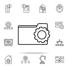 folder setup icon. Automation icons universal set for web and mobile