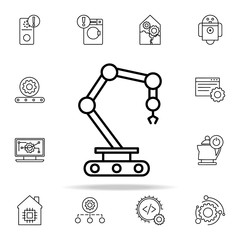 robot in production icon. Automation icons universal set for web and mobile