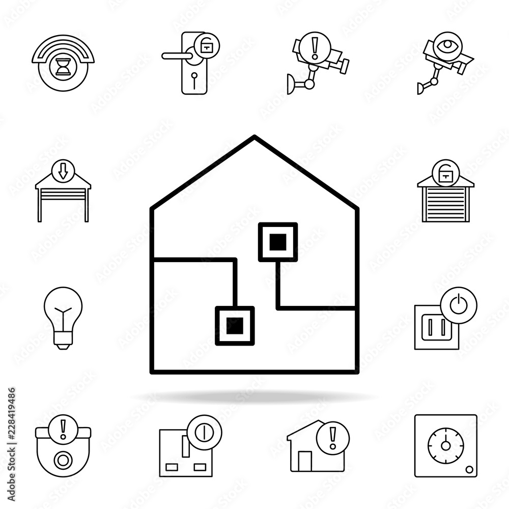 Aufkleber smart house icon. automation icons universal set for web and mobile