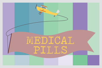 Word writing text Medical Pills. Business concept for Drug used to diagnose cure treat and prevent diseases.