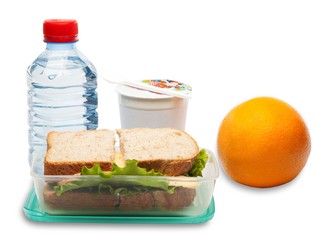 Healthy Lunch Isoated on White