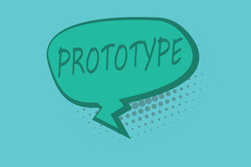 Conceptual hand writing showing Prototype. Business photo showcasing Preliminary project design version of device vehicle product.