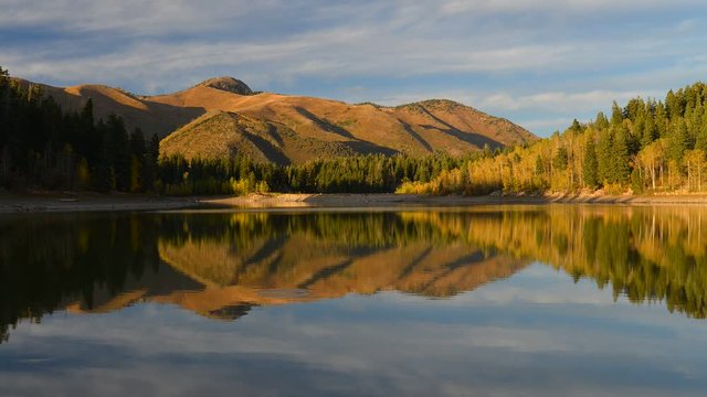 Beautiful sunny fall day time lapse of mountains and lakes in Utah