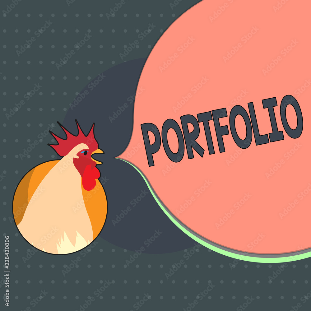 Poster text sign showing portfolio. conceptual photo examples of work used to apply for a job combination o