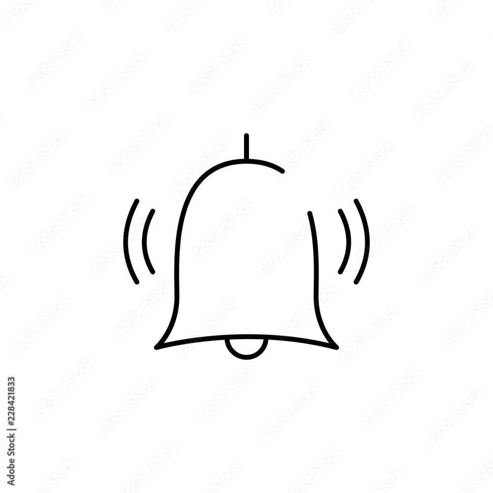 Poster bell, alarm icon. element of security icon. thin line icon for website design and development, app d