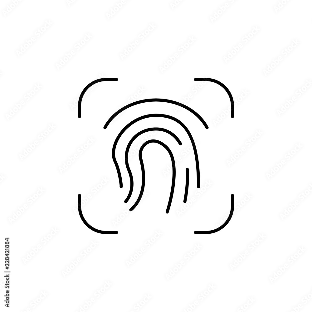 Aufkleber fingerprint, scan icon. element of security icon. thin line icon for website design and development,