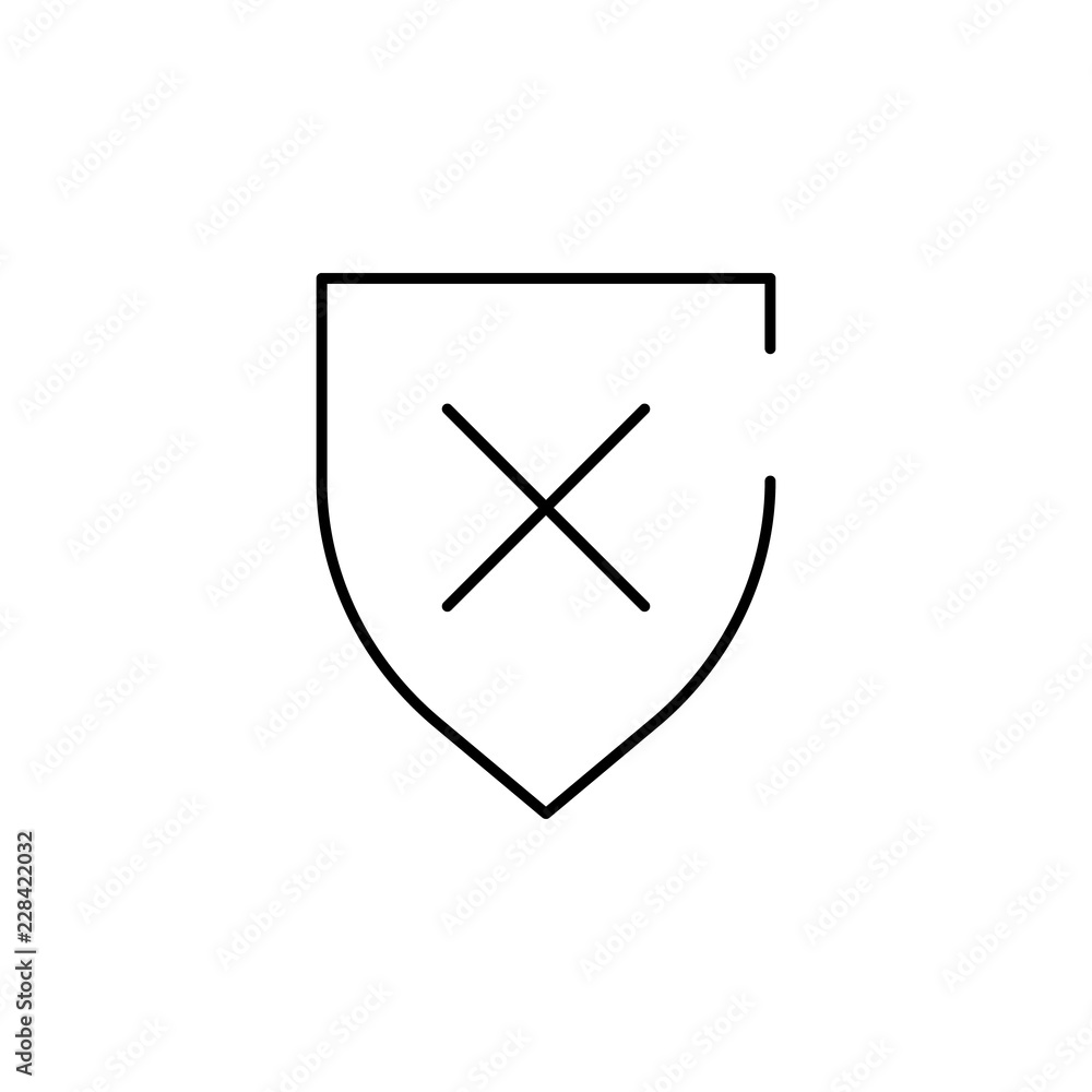 Poster safe, cross icon. element of security icon. thin line icon for website design and development, app d