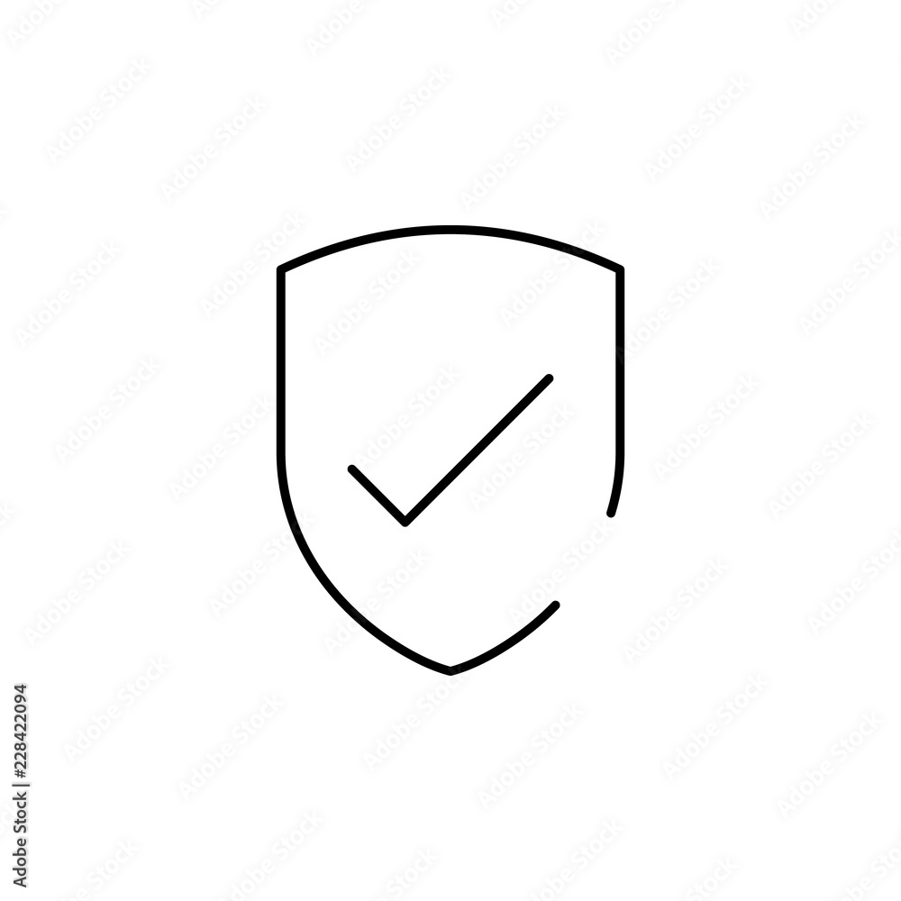 Poster shield, check icon. element of security icon. thin line icon for website design and development, app