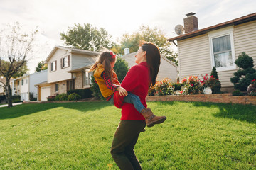 Beautiful mother with little daughter