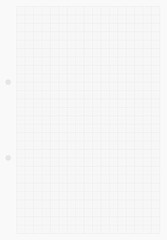 Graph paper sheet background with grid line pattern. Vector.