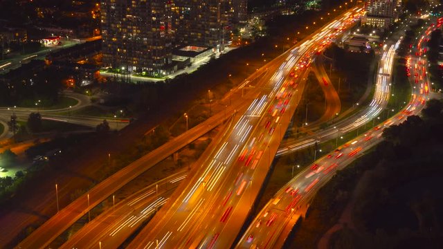 A timelapse of the Gardiner Expressway heading toward downtown Toronto.
