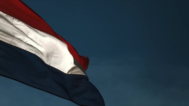 Waving dutch flag in slowmotion