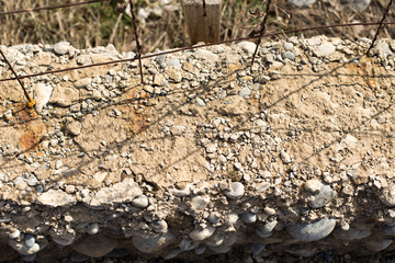 The effect of rain on a fresh concrete foundation