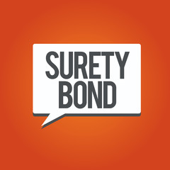 Writing note showing Surety Bond. Business photo showcasing Formal legally enforceable contract between three parties.