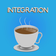 Writing note showing Integration. Business photo showcasing Action or process integrating Finding of an integral Involve.