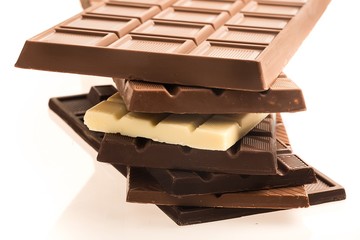 Stack of White / Dark / Milk Chocolate Bars