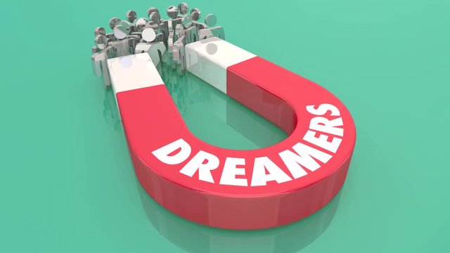 Dreamers Magnet People Hopes Big Dreams 3d Animation