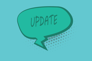 Conceptual hand writing showing Update. Business photo showcasing Up to date Make something more modern or updated newer version.