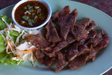 Deep-fried sliced beef