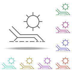 chaise lounge and sun icon. Elements of Beauty, make up, cosmetics in multi color style icons. Simple icon for websites, web design, mobile app, info graphics
