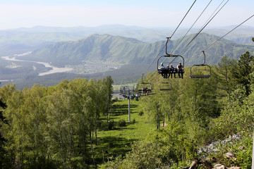 chairlift in mountains