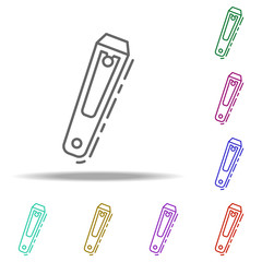 nail clippers icon. Elements of Beauty, make up, cosmetics in multi color style icons. Simple icon for websites, web design, mobile app, info graphics