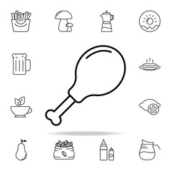 Chicken's leg icon. Food and drink icons universal set for web and mobile