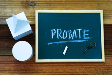 Chalkboard with text probate 