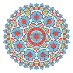 Ethnic ornamental mandala. Decorative design element. Hand drawn illustration