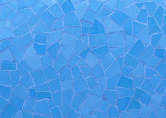 Broken tiles mosaic seamless pattern. Blue the tile wall high resolution real photo or brick seamless and texture interior background.