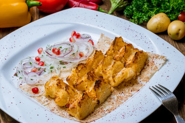 Lula kebab from potatoes