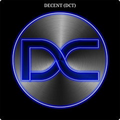 Metal DECENT (DCT) coin witn blue neon glow.