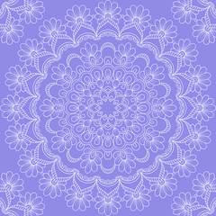 Seamless pattern with mandala ornament. Hand drawn illustration