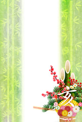 亥　和紙　年賀状　背景