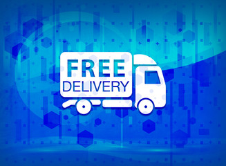 Free delivery truck icon midnight blue prime background