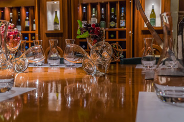 Glasses on the bar