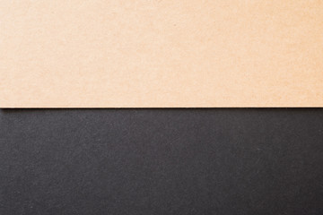 Kraft paper sheet overlap with brown and black colors for background, banner, presentation template.