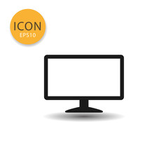 Monitor icon isolated flat style.