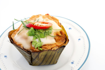 Steamed fish with curry paste,Thai food