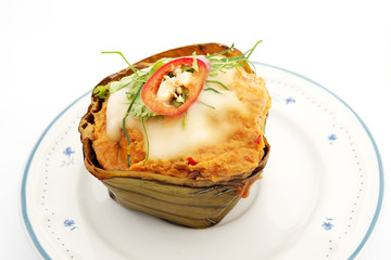 Steamed fish with curry paste,Thai food