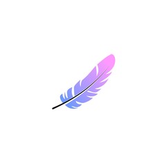 beautiful and elegant bird feather for writers vector logo design
