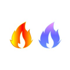 sophisticated red and blue fire logo design
