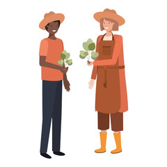 couple of gardeners smiling avatar character